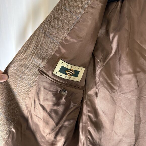 Joseph Abboud Blazer Men's 39S Brown Wool Linen Silk 3 Button Front Inner Pocket - Picture 8 of 12